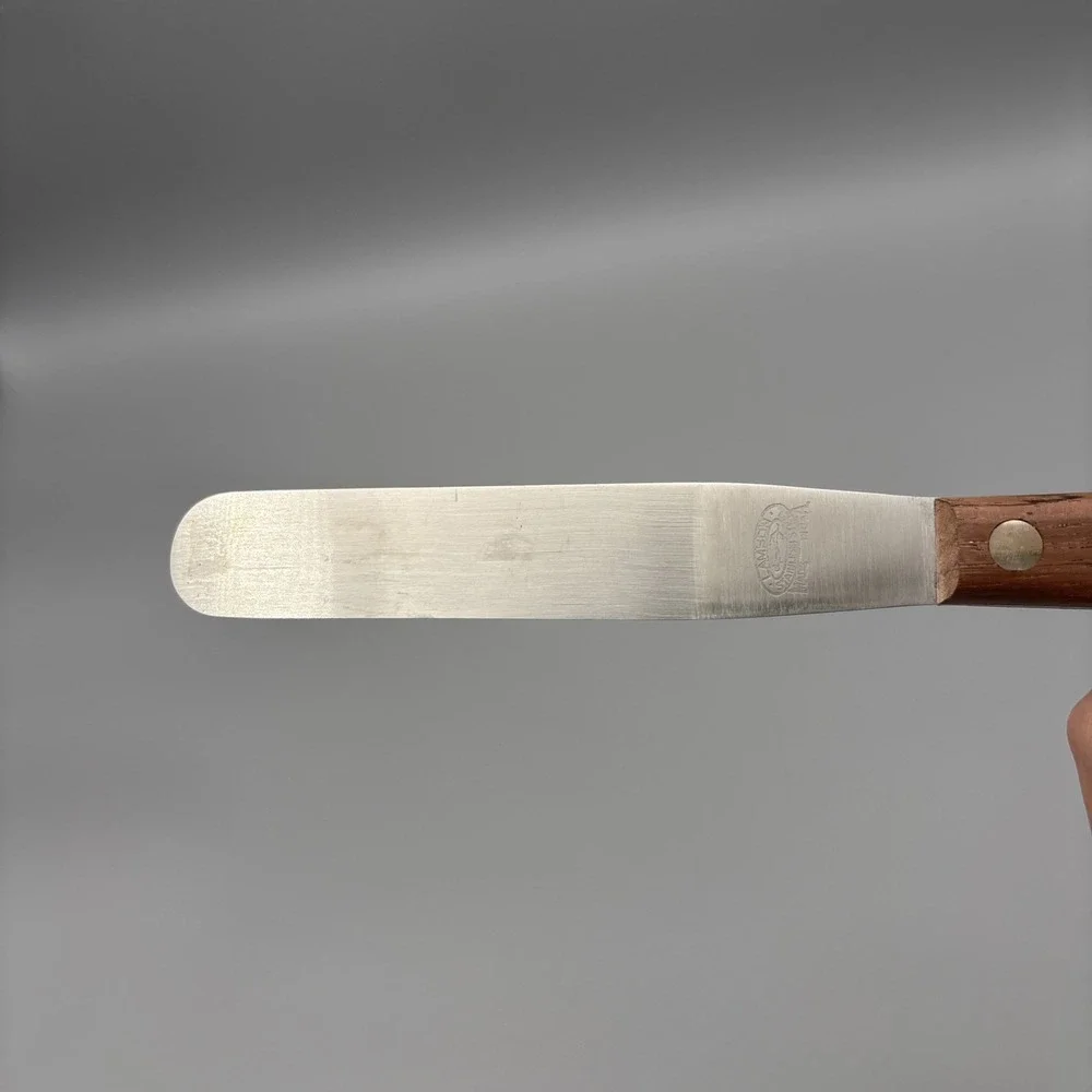 Vintage Stainless Steel LOT of 2 Frosting‎ Spatula Lamson 6S01 Wooden Handle